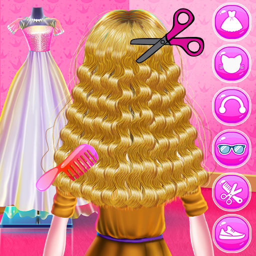 Princess Girl At Hair Beauty Salon